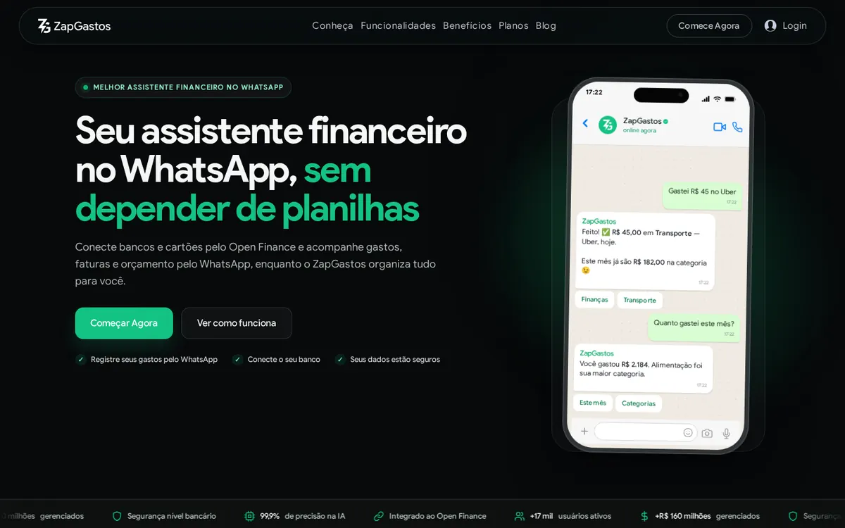Site do ZapGastos